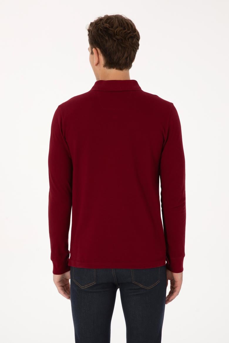 Erkek Bordo Basic Sweatshirt - 50307687056