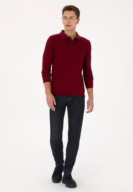 Erkek Bordo Basic Sweatshirt - 50307687056
