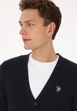 Erkek Lacivert Basic Triko Hırka - 50307952005