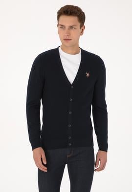 Erkek Lacivert Basic Triko Hırka - 50307952005