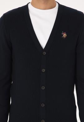 Erkek Lacivert Basic Triko Hırka - 50307952005