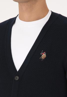 Erkek Lacivert Basic Triko Hırka - 50307952005