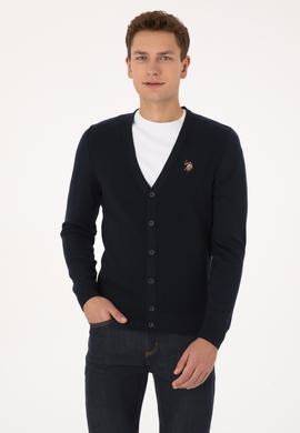 Erkek Lacivert Basic Triko Hırka - 50307952005