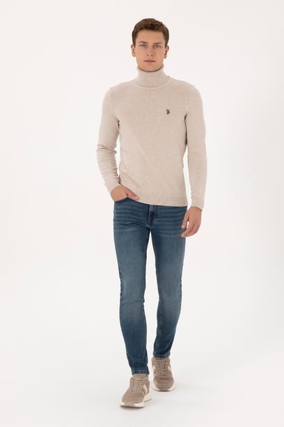 Erkek Yeşil Real Slim Fit Jean Pantolon