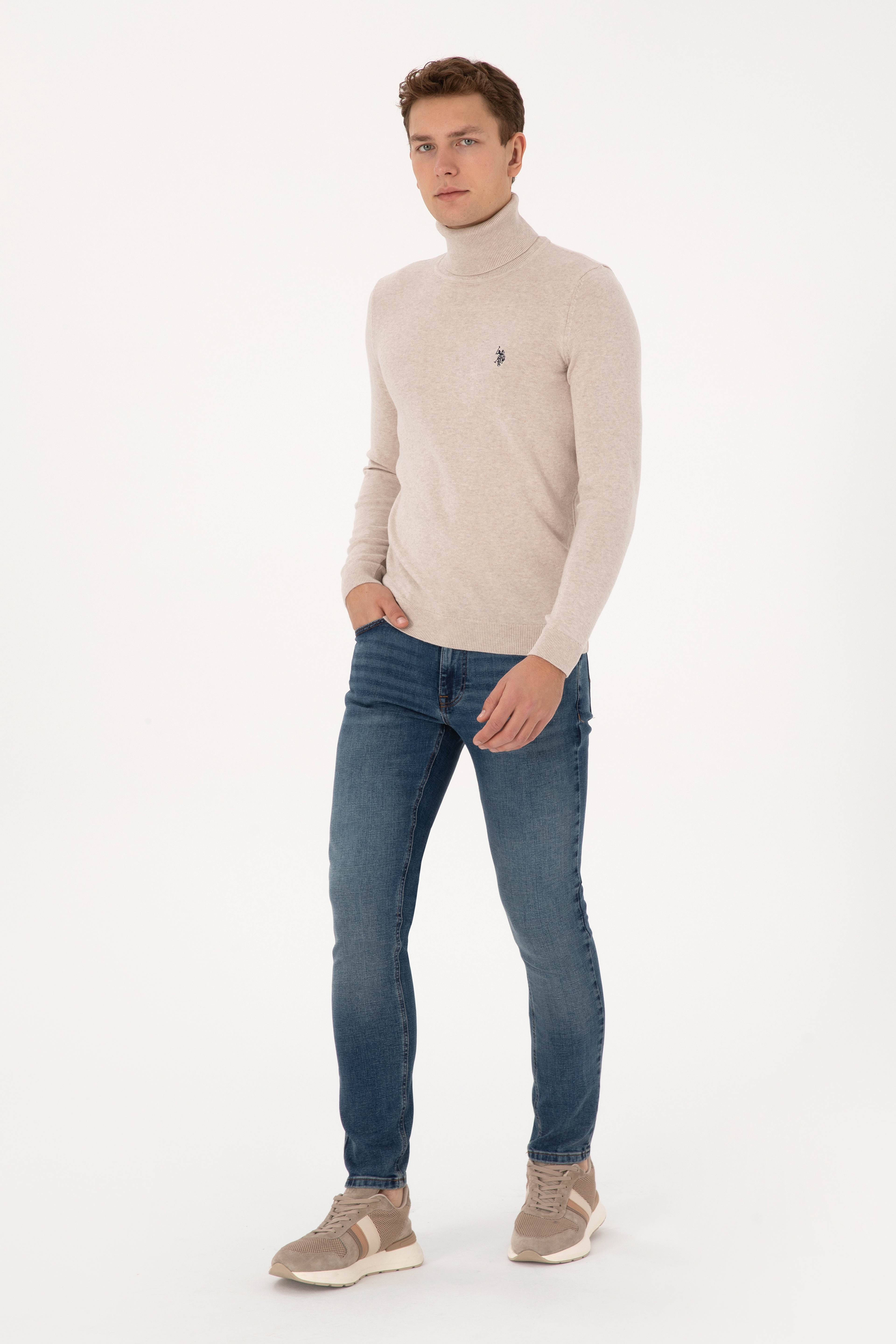 Erkek Yeşil Real Slim Fit Jean Pantolon
