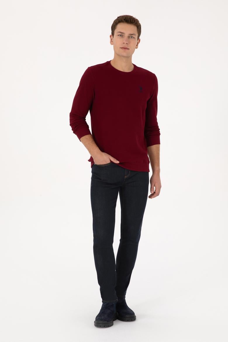 Erkek Regular Fit Bisiklet Yaka Bordo Sweatshirt - 50310310016