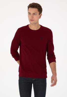 Erkek Regular Fit Bisiklet Yaka Bordo Sweatshirt - 50310310016