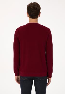 Erkek Regular Fit Bisiklet Yaka Bordo Sweatshirt - 50310310016