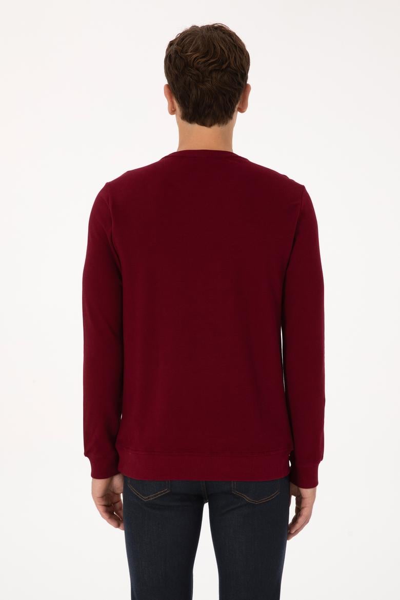 Erkek Regular Fit Bisiklet Yaka Bordo Sweatshirt - 50310310016