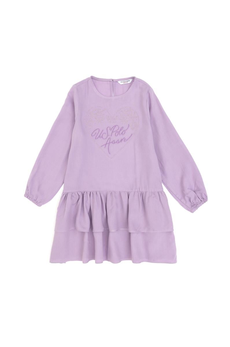 Kız Çocuk Lila Dokuma Elbise