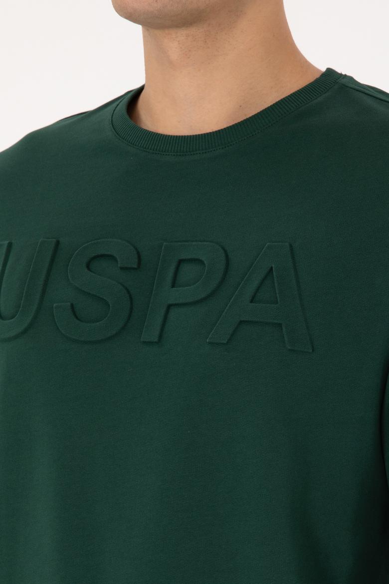 Erkek Koyu Yeşil Basic Sweatshirt - 50307793037