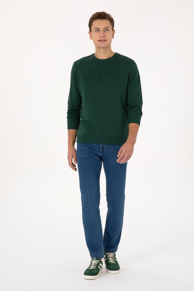 Erkek Koyu Yeşil Basic Sweatshirt - 50307793037