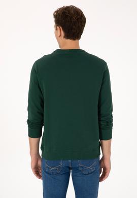 Erkek Koyu Yeşil Basic Sweatshirt - 50307793037