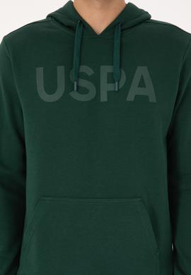 Erkek Kapüşonlu Koyu Yeşil Basic Sweatshirt - 50307695047