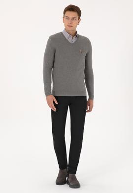 Erkek Gri Melanj Basic Kazak - 50307778138