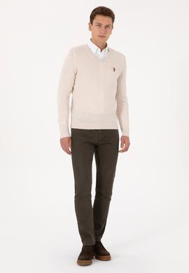 Erkek Krem Melanj Basic Kazak - 50307778006