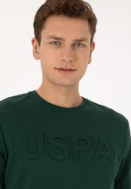 Erkek Koyu Yeşil Basic Sweatshirt - 50307793037