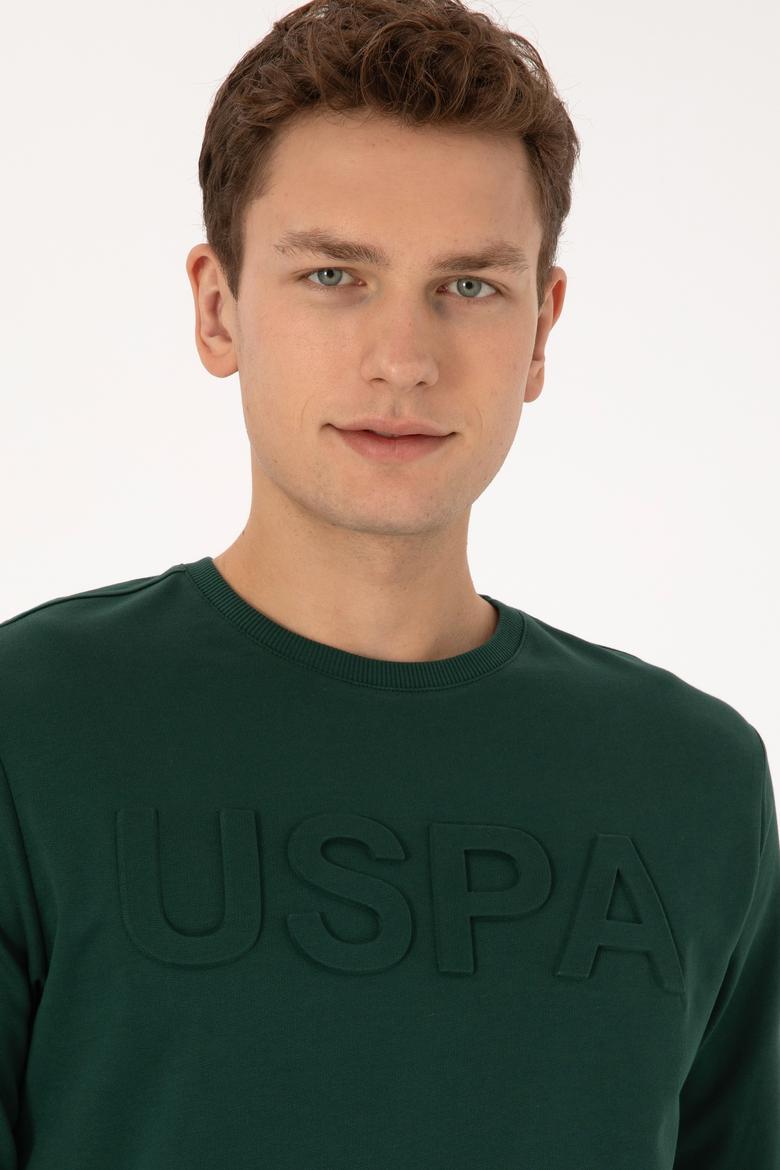 Erkek Koyu Yeşil Basic Sweatshirt - 50307793037