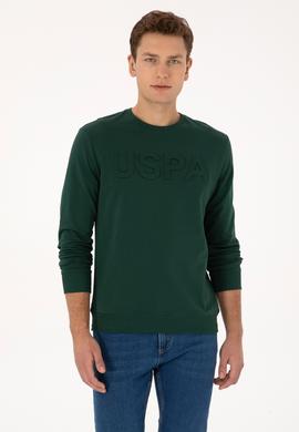 Erkek Koyu Yeşil Basic Sweatshirt - 50307793037