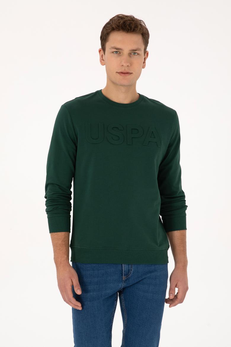 Erkek Koyu Yeşil Basic Sweatshirt