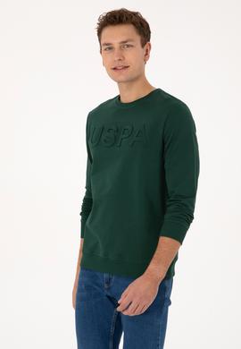 Erkek Koyu Yeşil Basic Sweatshirt - 50307793037