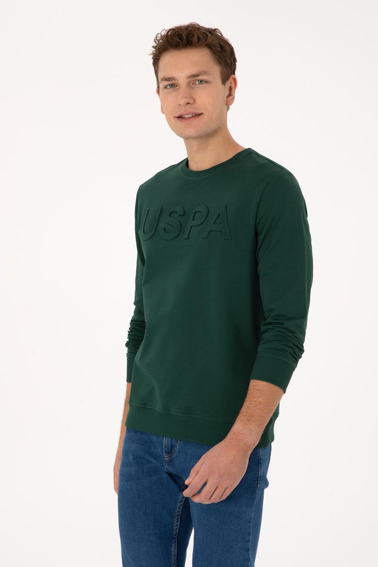 Erkek Koyu Yeşil Basic Sweatshirt - 50307793037