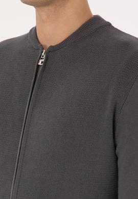 Erkek Gri Basic Triko Hırka - 50307813040