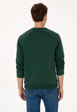 Erkek Koyu Yeşil Basic Sweatshirt - 50308103044
