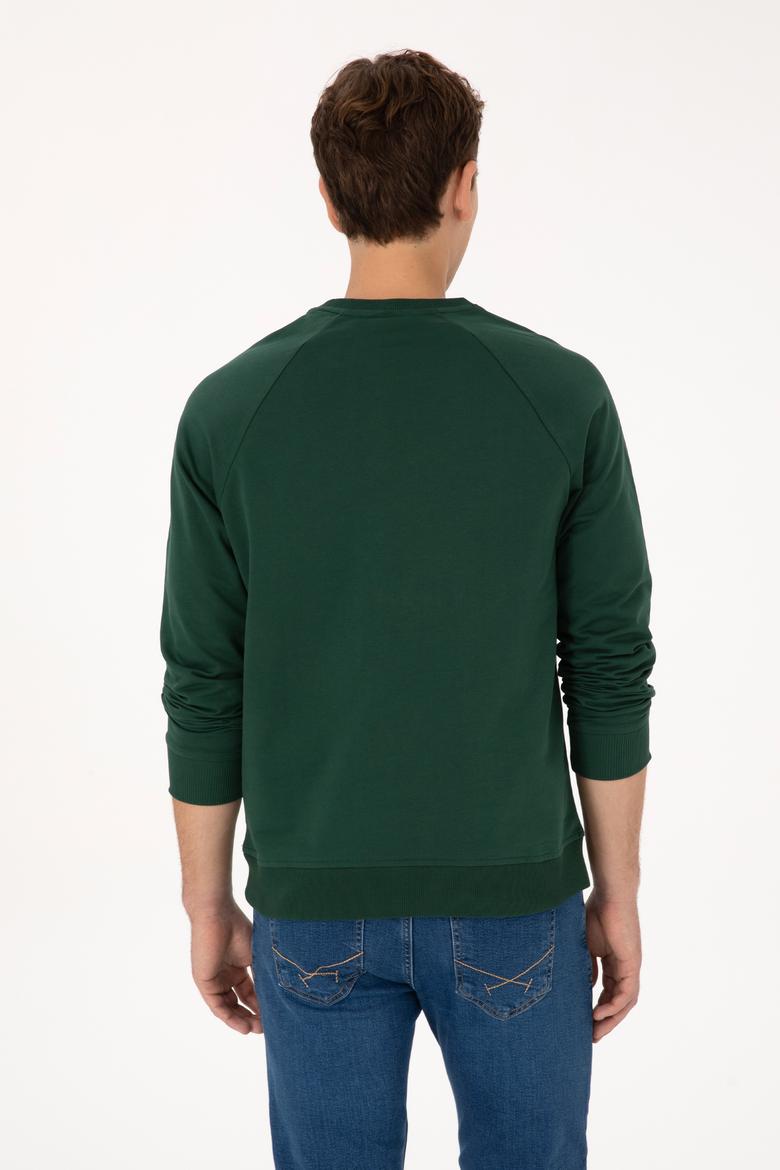 Erkek Koyu Yeşil Basic Sweatshirt - 50308103044