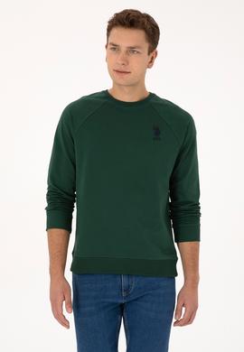 Erkek Koyu Yeşil Basic Sweatshirt - 50308103044