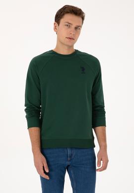 Erkek Koyu Yeşil Basic Sweatshirt - 50308103044