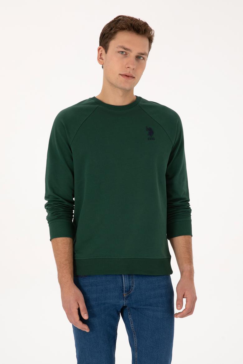 Erkek Koyu Yeşil Basic Sweatshirt - 50308103044