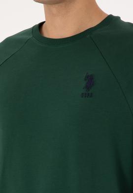 Erkek Koyu Yeşil Basic Sweatshirt - 50308103044