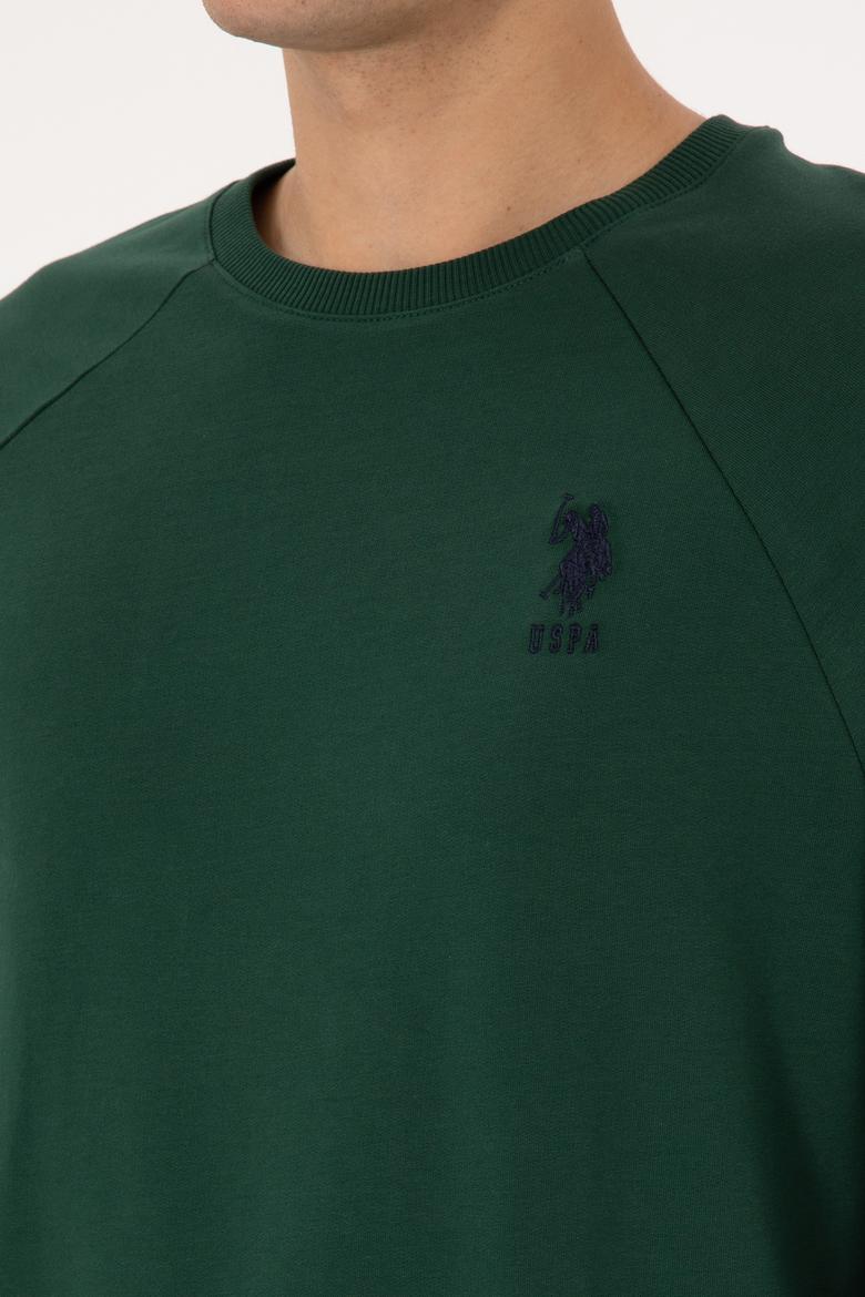 Erkek Koyu Yeşil Basic Sweatshirt - 50308103044