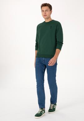 Erkek Koyu Yeşil Basic Sweatshirt - 50308103044