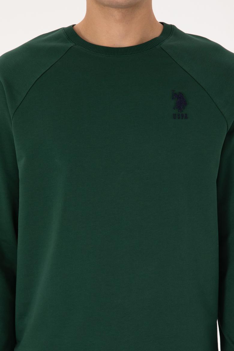 Erkek Koyu Yeşil Basic Sweatshirt - 50308103044