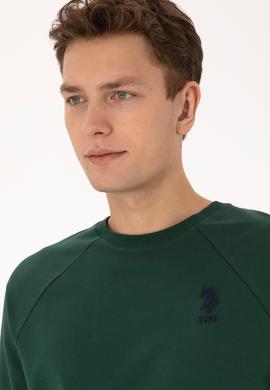 Erkek Koyu Yeşil Basic Sweatshirt - 50308103044