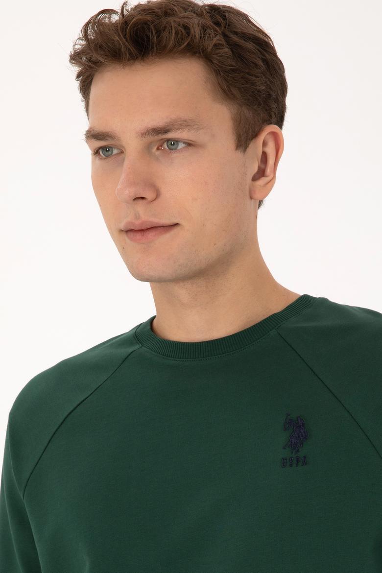 Erkek Koyu Yeşil Basic Sweatshirt - 50308103044