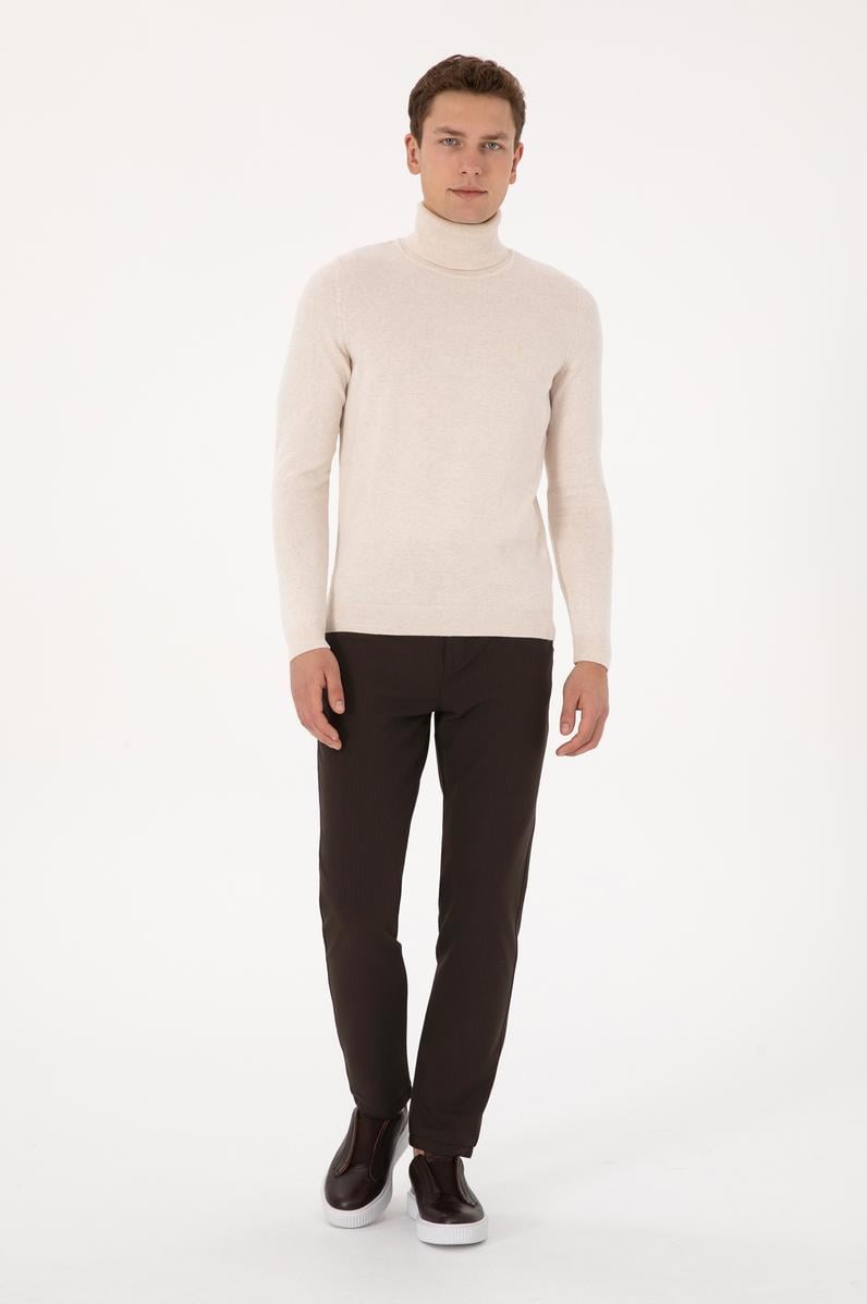 Erkek Kahverengi Kanvas Pantolon