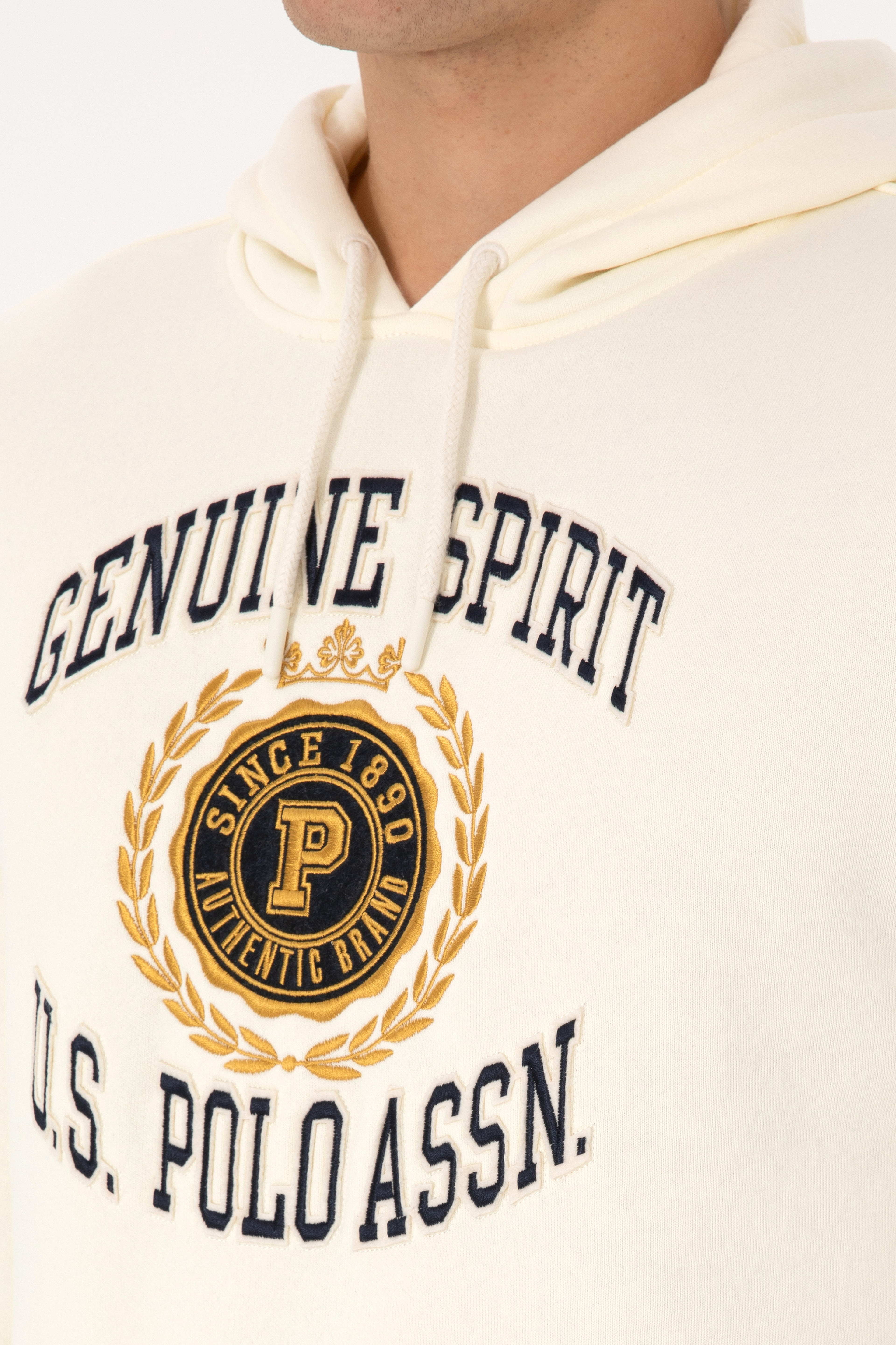 Erkek Regular Fit Kapüşonlu Şardonlu Krem Sweatshirt - Image 7