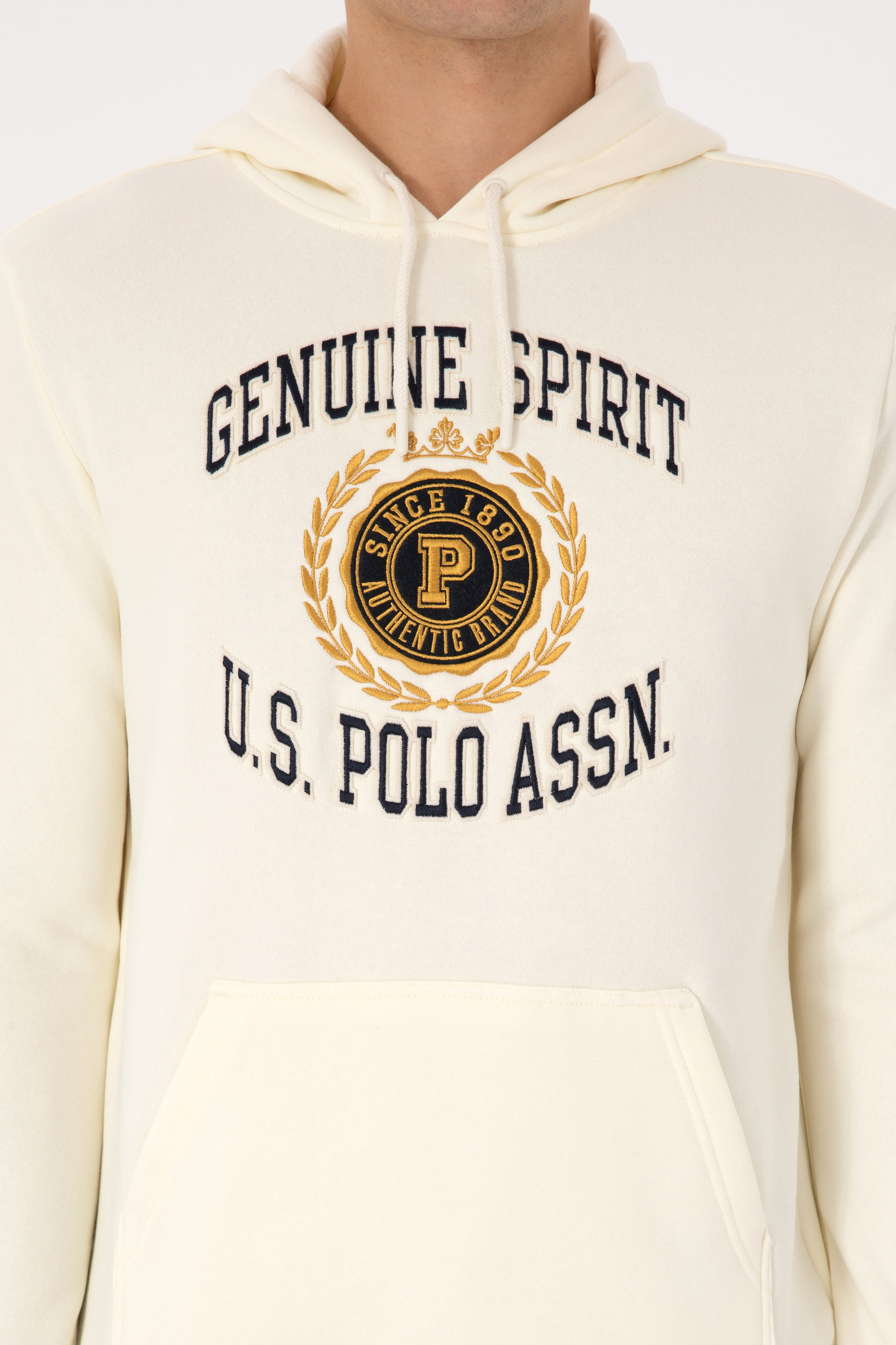 Erkek Regular Fit Kapüşonlu Şardonlu Krem Sweatshirt - Image 6
