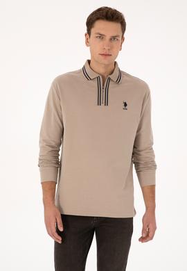 Erkek Comfort Fit Fermuarlı Koyu Bej Sweatshirt - 50308927021