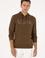Erkek Slim Fit Kapüşonlu Yaka Haki Basic Sweatshirt