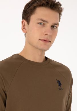 Erkek Haki Basic Sweatshirt - 50308103074