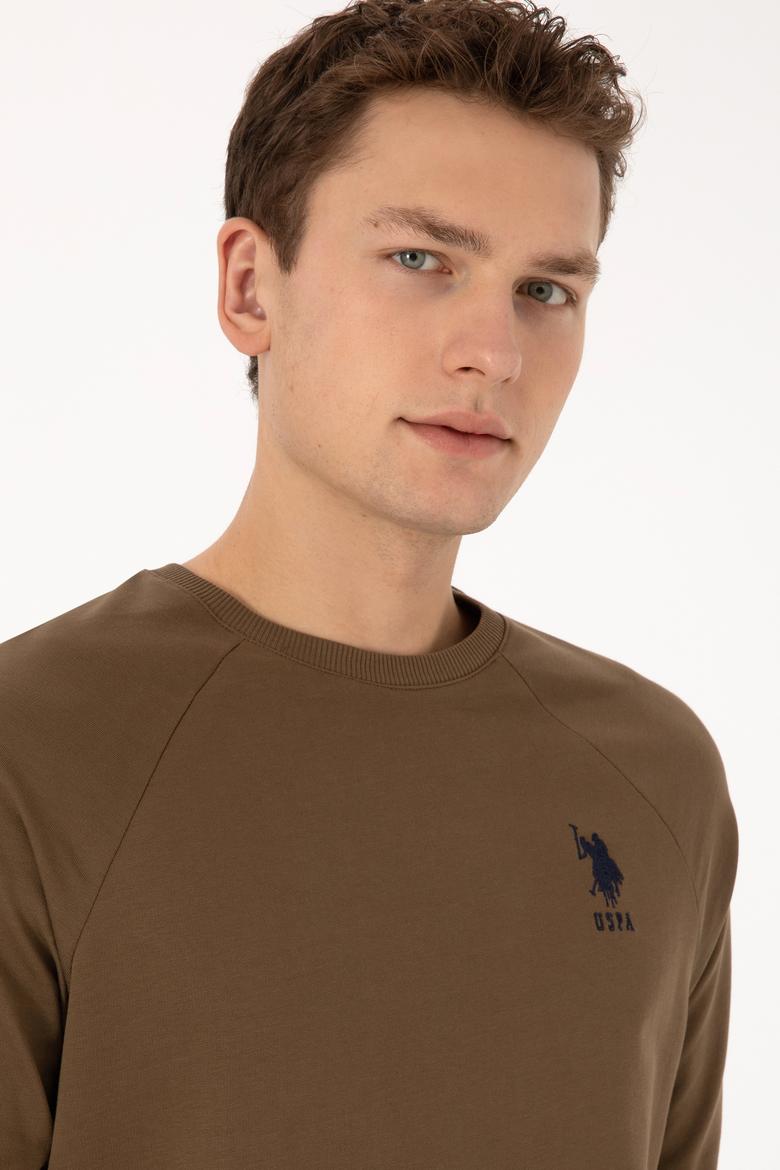 Erkek Haki Basic Sweatshirt - 50308103074