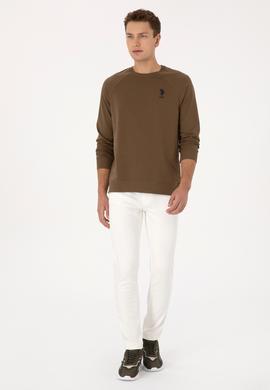 Erkek Haki Basic Sweatshirt - 50308103074