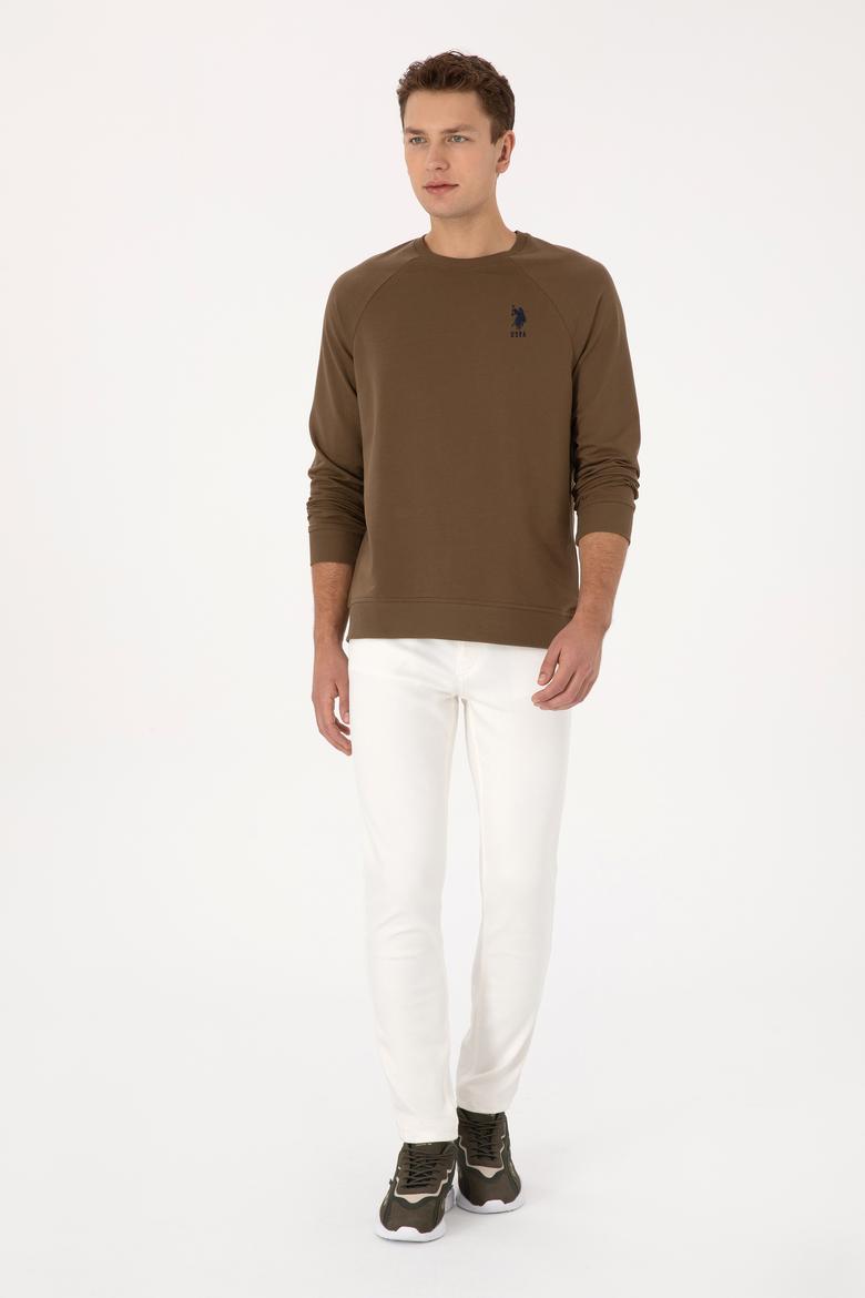 Erkek Haki Basic Sweatshirt - 50308103074