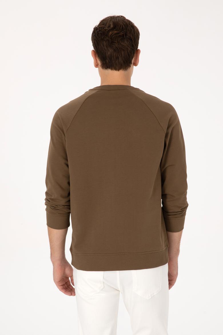 Erkek Haki Basic Sweatshirt - 50308103074