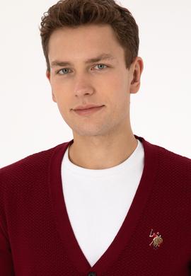 Erkek Bordo Basic Triko Hırka - 50307952026