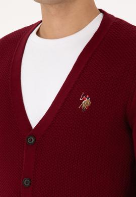 Erkek Bordo Basic Triko Hırka - 50307952026